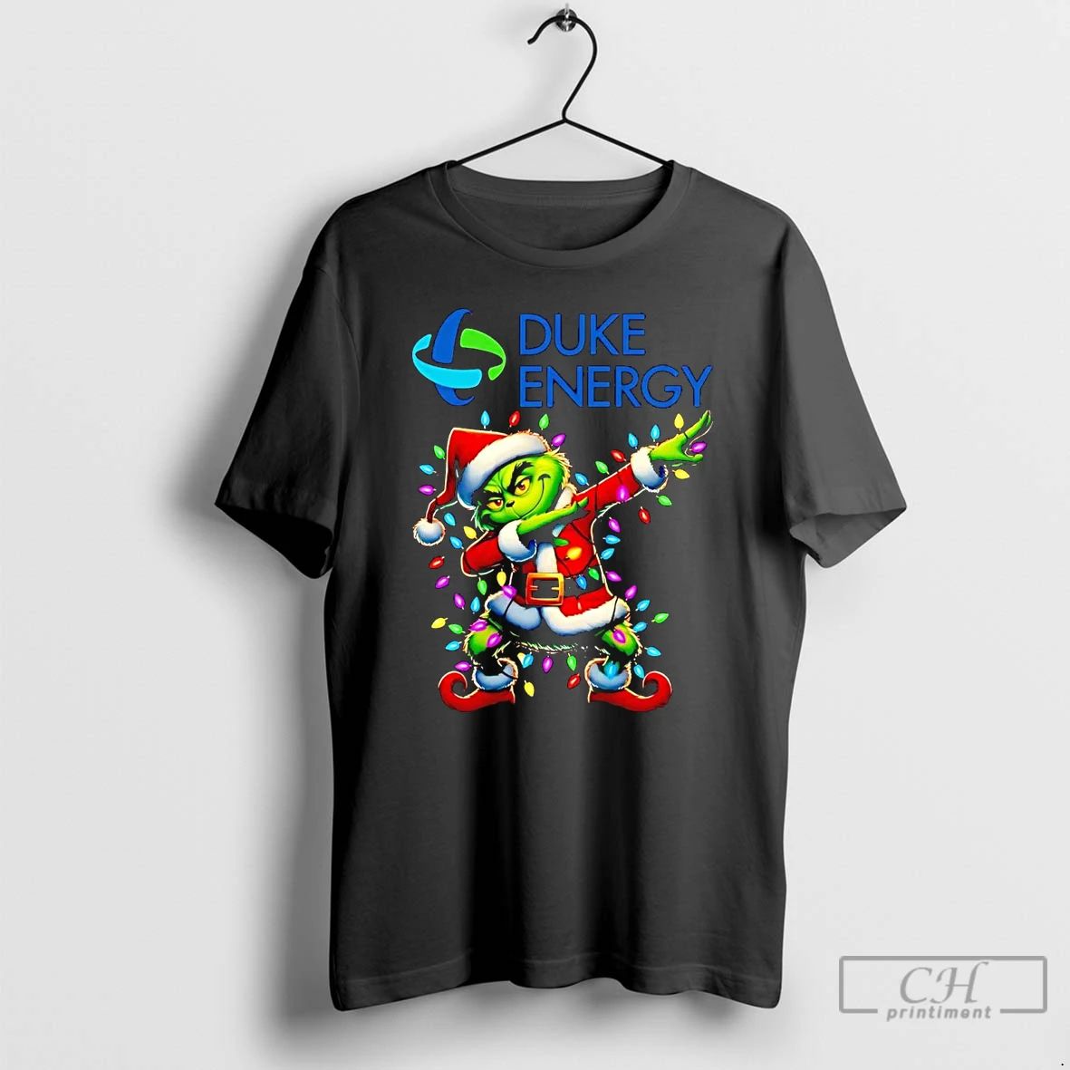 Classic Santa Grinch Dabbing Duke Energy Christmas Light T Shirts