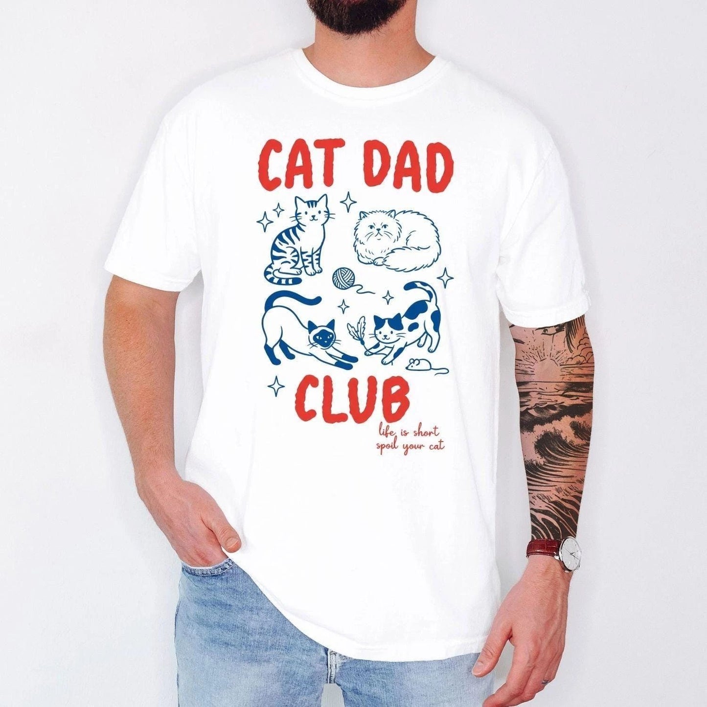 Comfort Colors Cat Dad Shirt Funny Cat Lover Shirt Cat Dad Club Tee Gift For