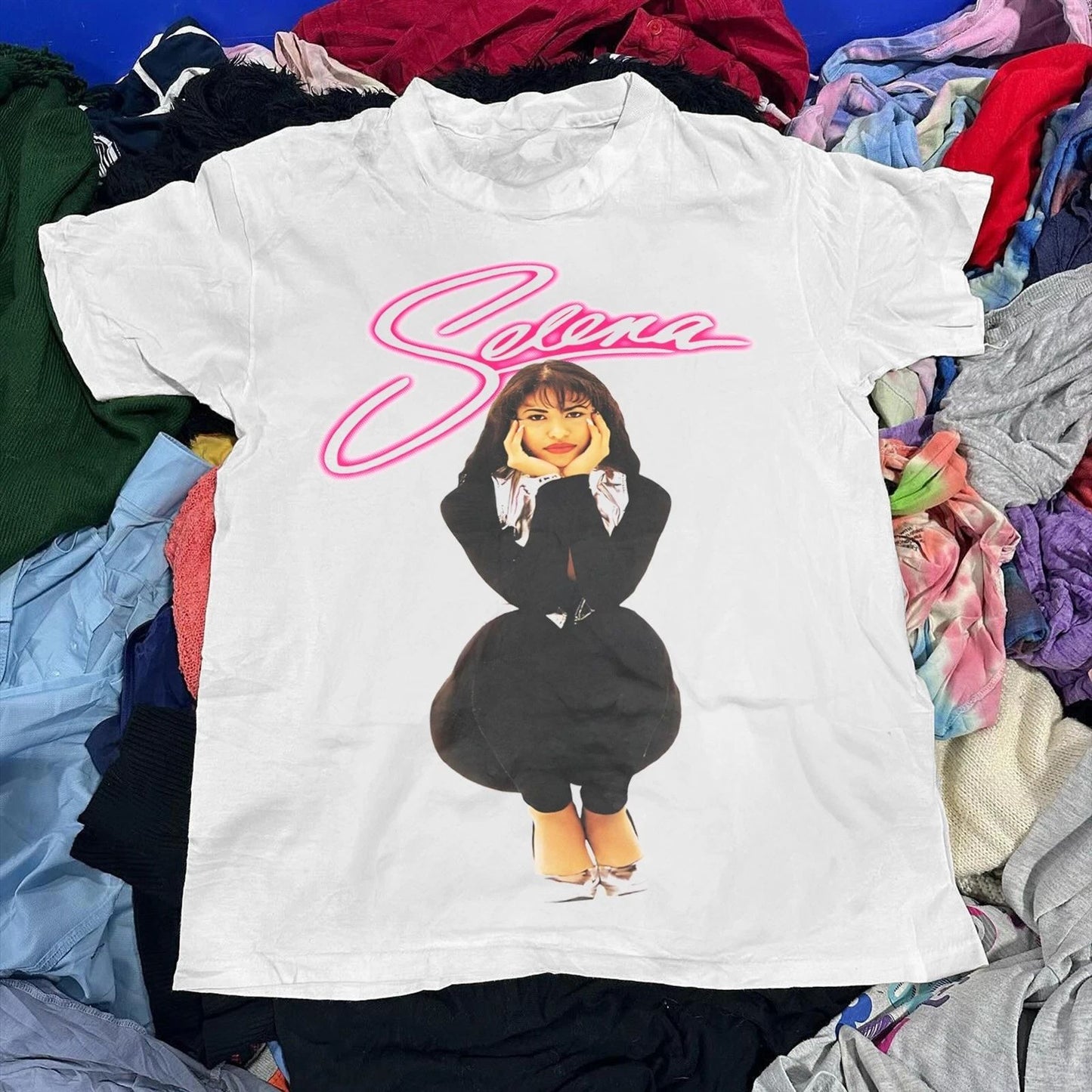 90s Selena Q Aged T-Shirt White L