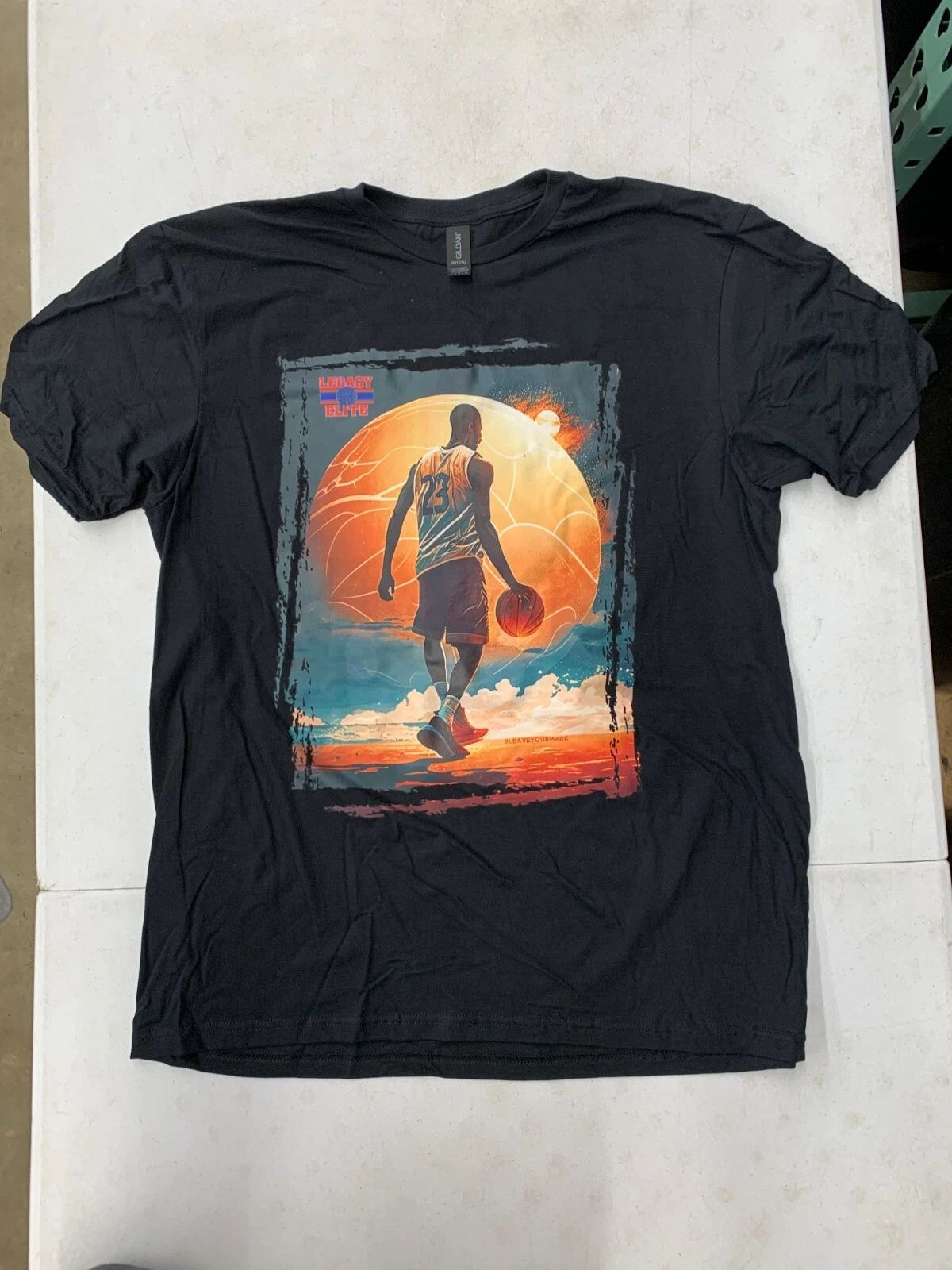 Basketball Legacy Short Sleeve Graphic Tee Men's Large Shirt Black Logo Retro