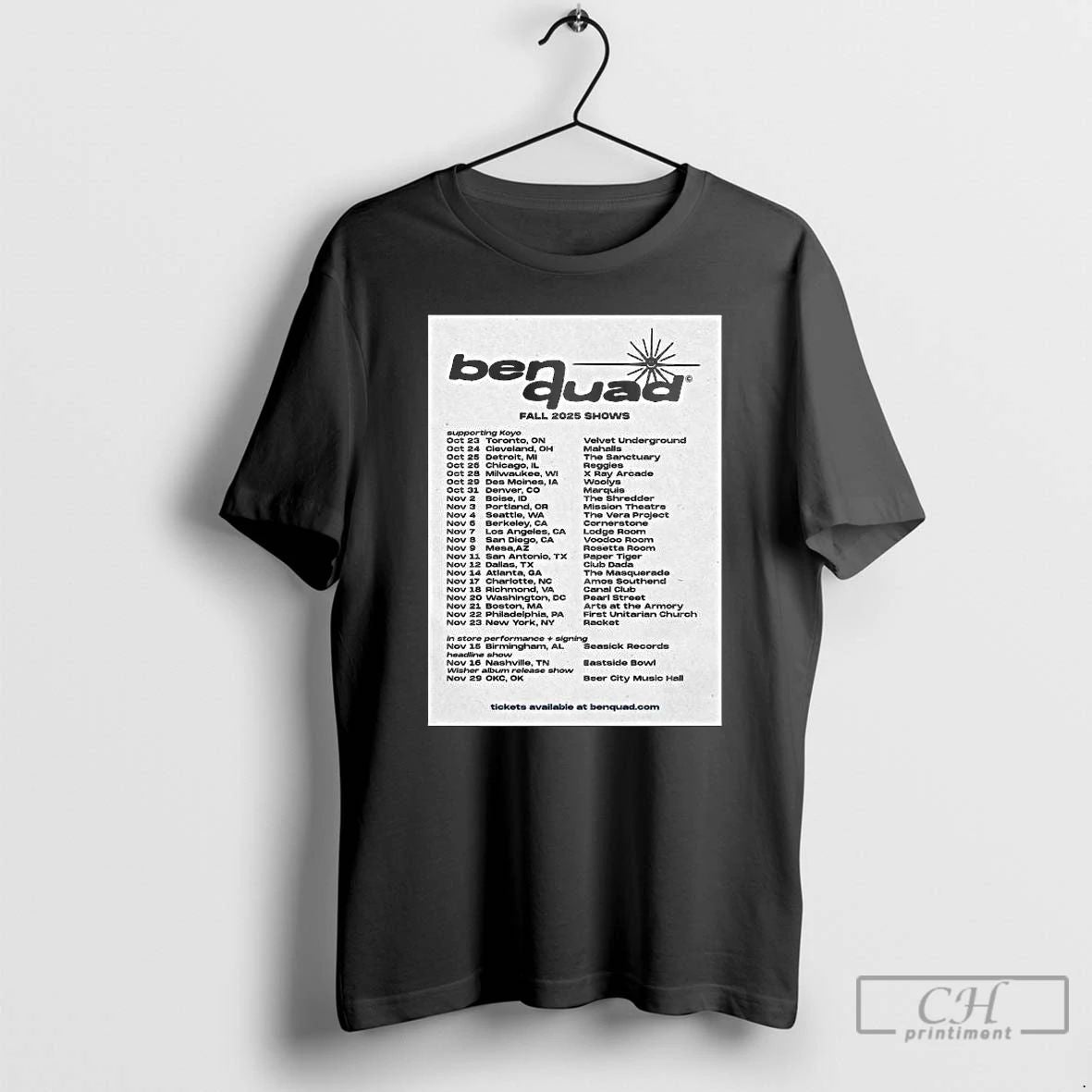Classic Ben Quad Fall Tour 2025 Long Sleve T Shirts