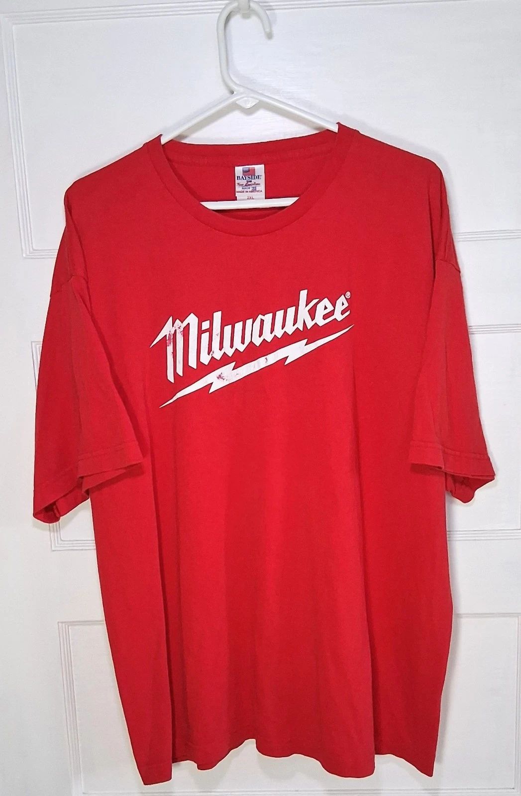 Vtg MILWAUKEE TOOLS t shirt tee 2XL RED - Y2K/Mid-2000s Approx. -Very Nice Cond