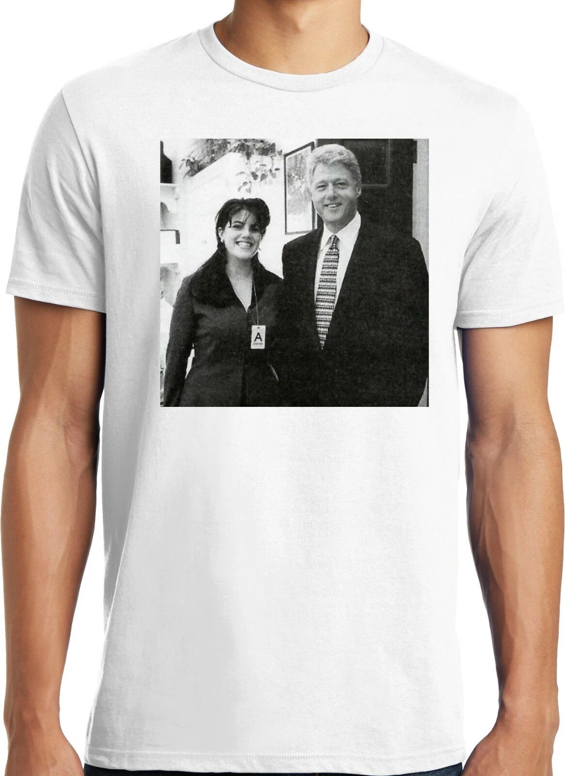 Big Guys Rule Big and Tall Bill Clinton and Monica Lewinsky Photo T Shirt