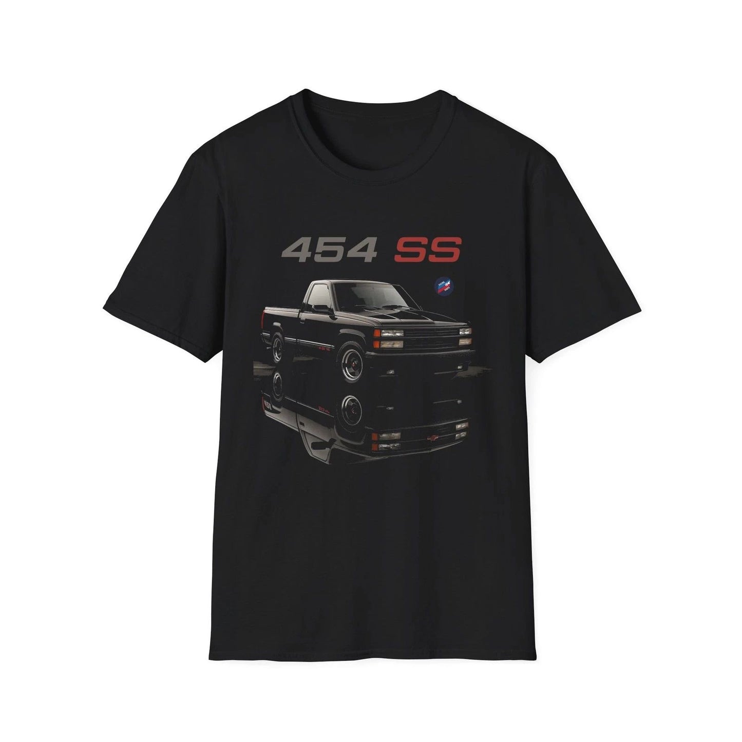 Chevy 454 SS Pickup T-Shirt | 1990 Muscle Truck C1500 Sport Tee Black Graphic