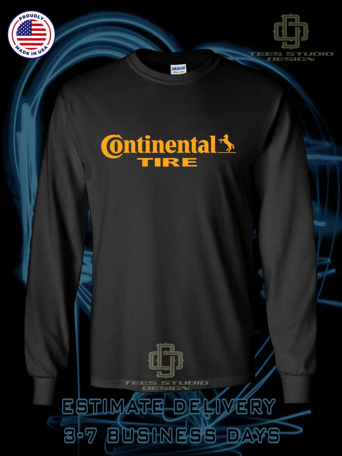 New Tee Shirt Continental Tire Men's T-Shirt American Long Sleeve Dotees T-Shirt