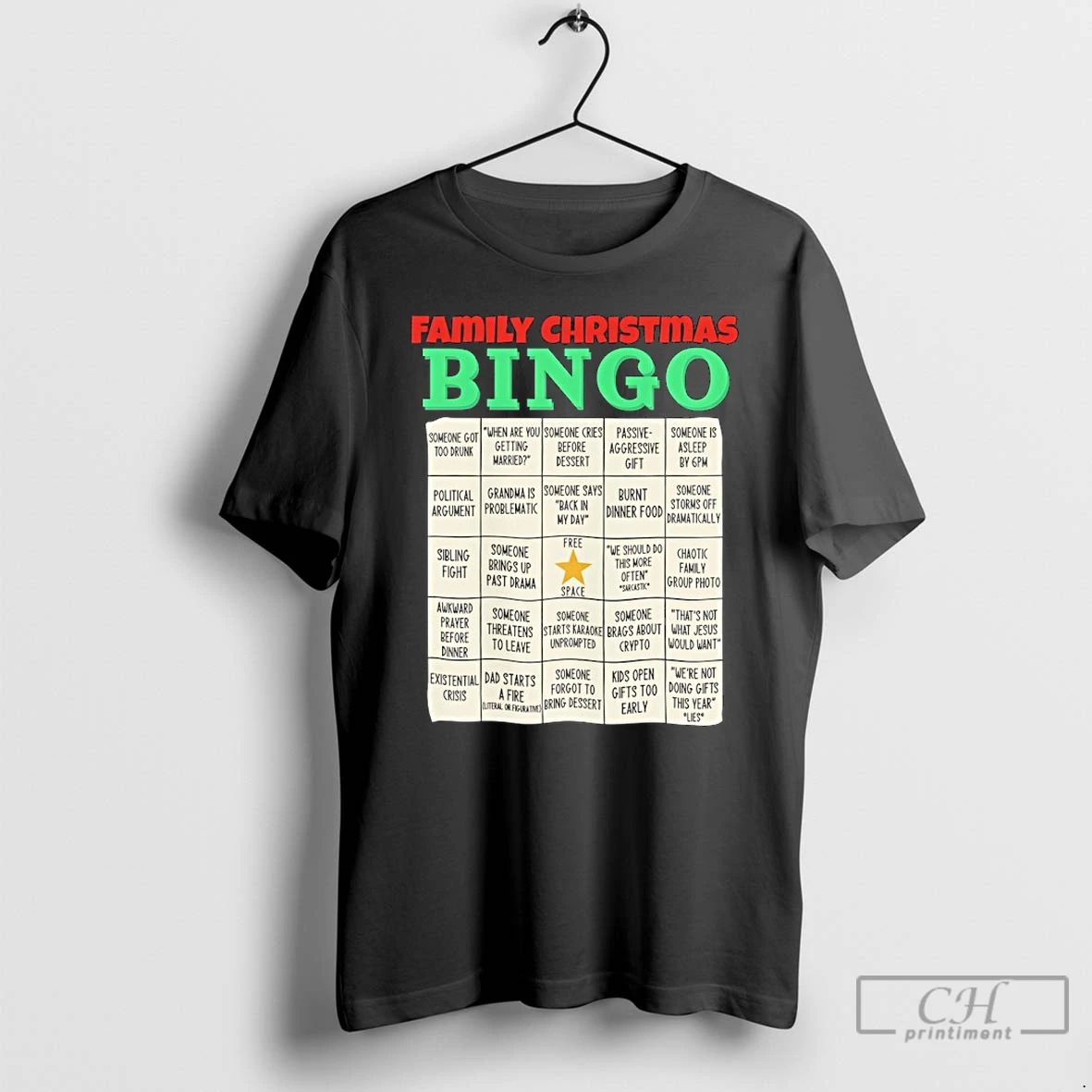 Classic Family Christmas Bingo T Shirts