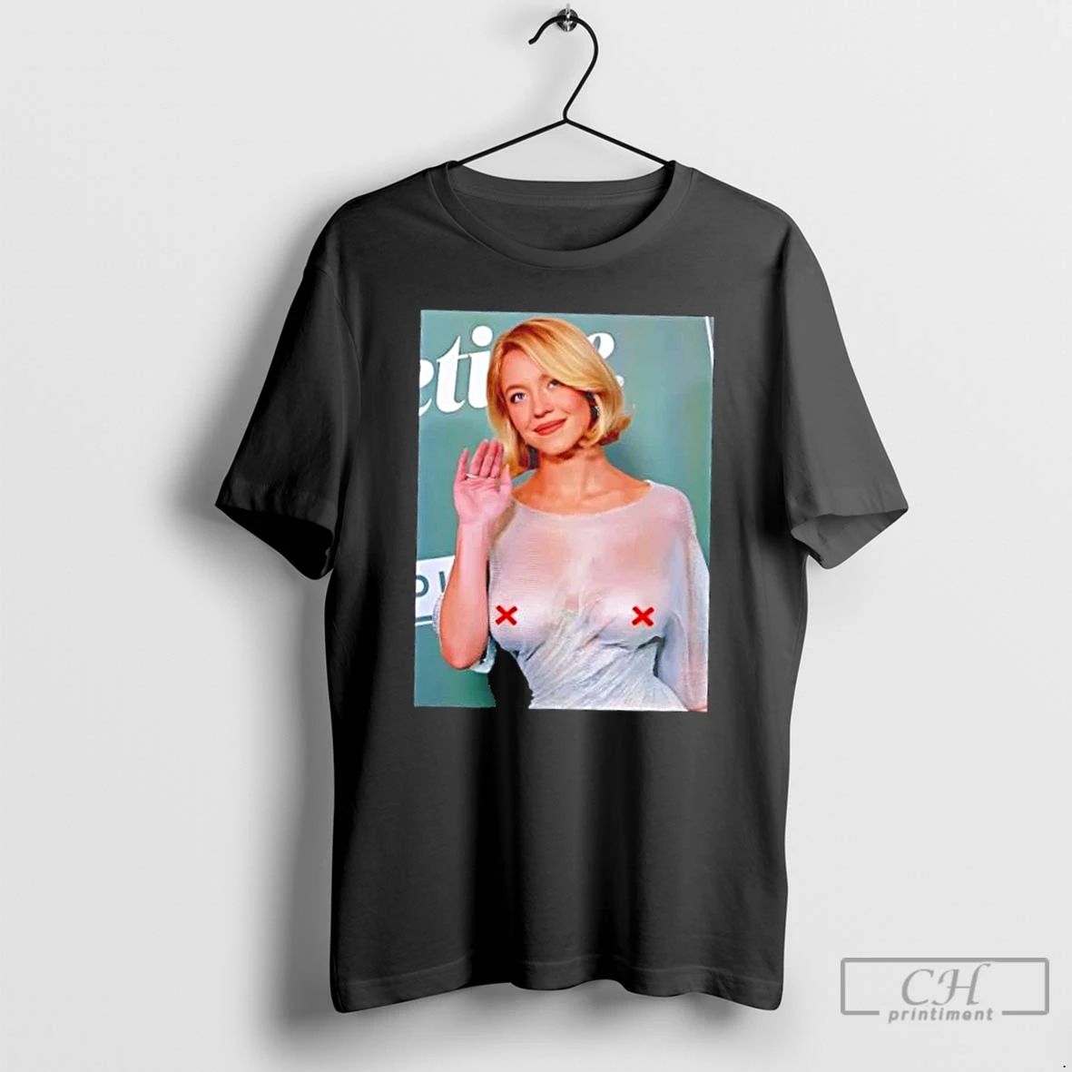Classic Sydney Sweeney See Thru Glamorous Wet Photo T Shirts