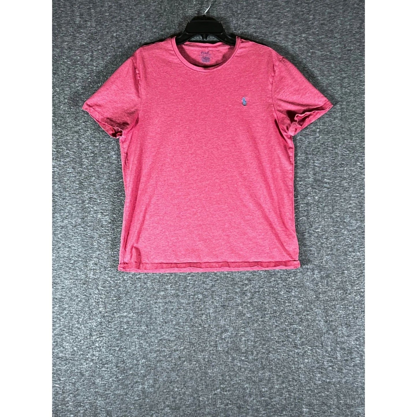 Polo Ralph Lauren Mens Custom Slim Fit T-Shirt Heathered Red Pink Cotton Large