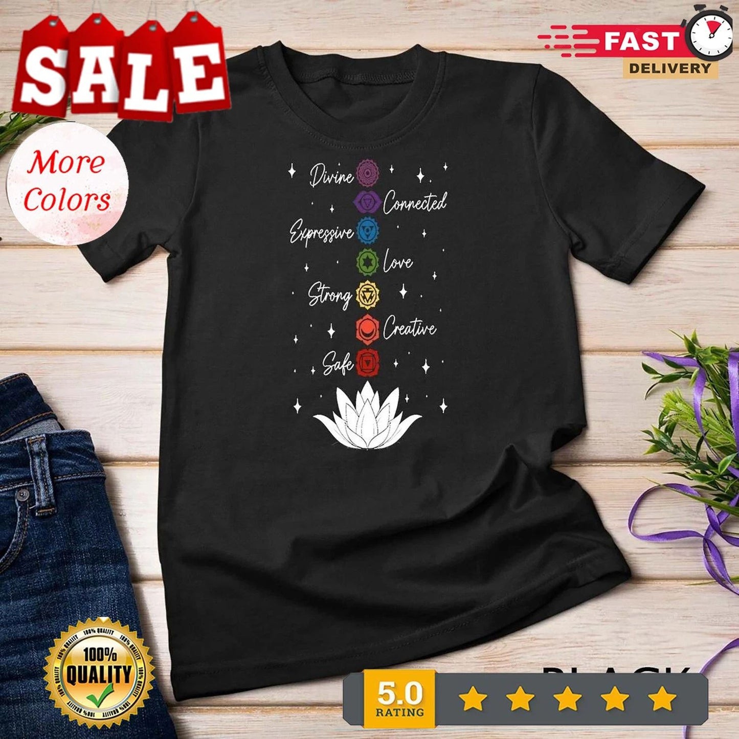 Chakra Lotus Flower Yoga Buddhism Meditation Spiritual T-Shirt Unisex T-shirt