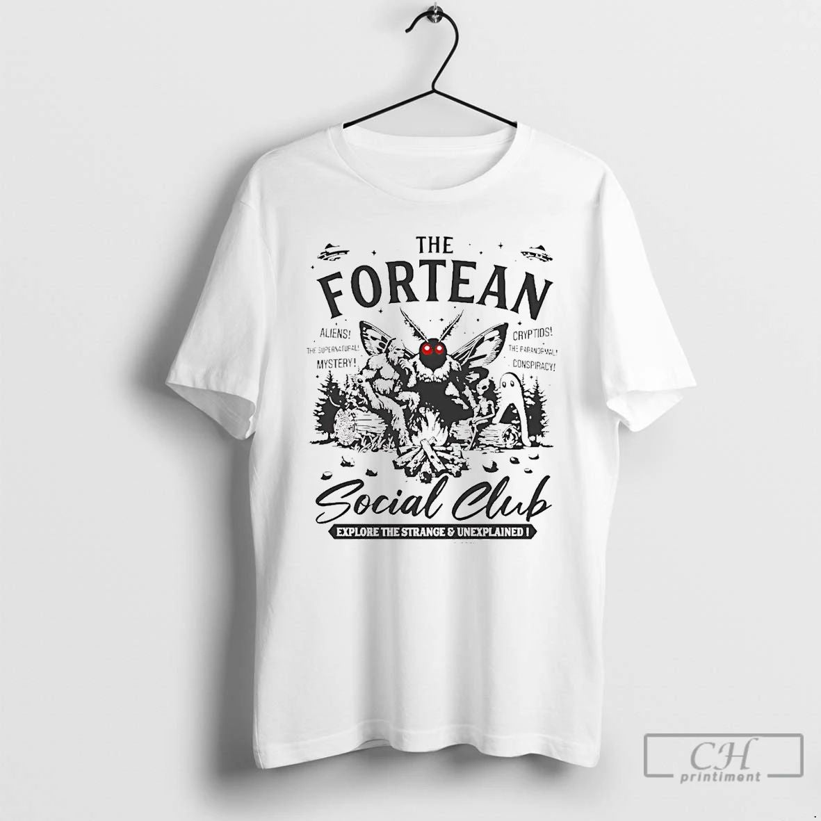Classic Mothman Fortean Social Club Explore The Strange And Unexplained T Shirts