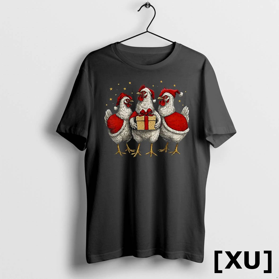 Chicken Santa Xmas Tree Farm Merry Christmas Tshirts Sweater
