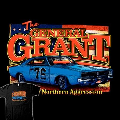 DUKES OF HAZZARD The General Grant T-SHIRT TV Show Dodge Charger Art Homage NEW