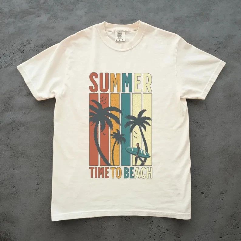 Summer Time Beach Retro Surf Comfort Tee