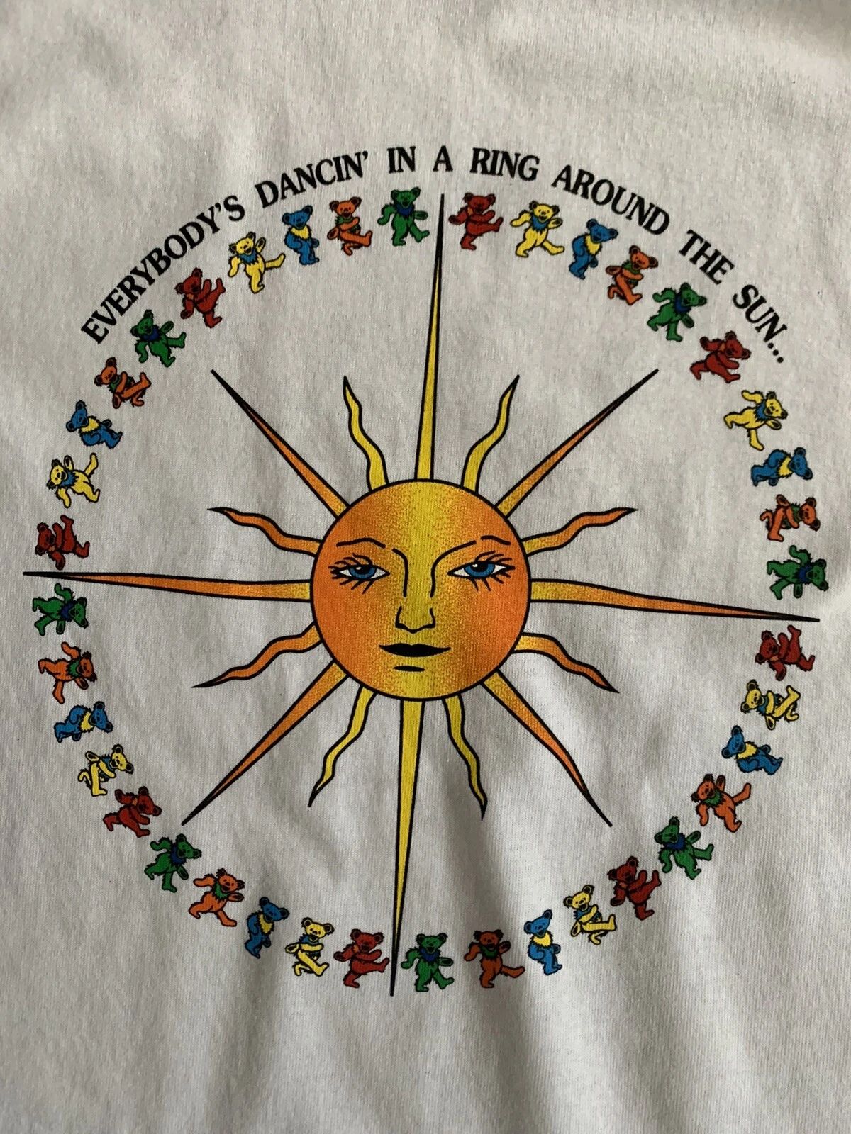 Grateful Dead Dancing Bear Long Sleeve shirt size MEDIUM - Bears Around The Sun