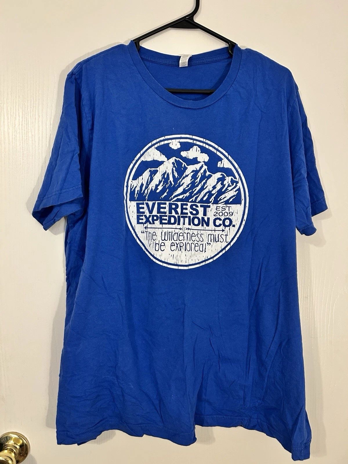 Bella + Canvas Unisex Blue Cotton Graphic Expedition T-Shirt 2XL Short Sleeve