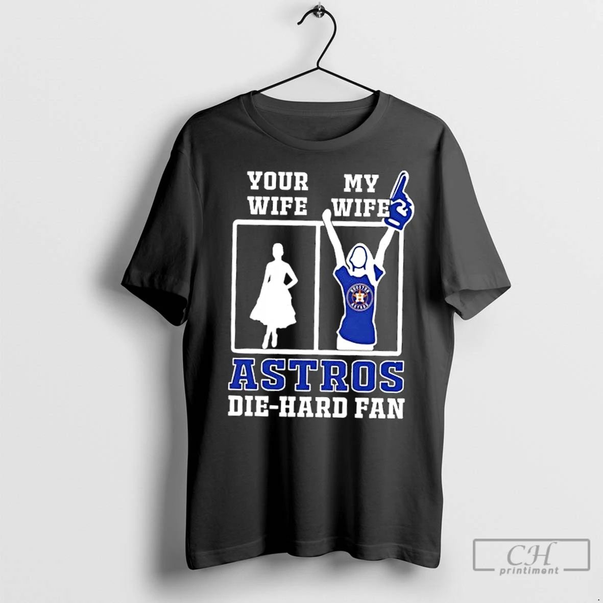 Classic My Wife Houston Astros Baseball Die Hard Fan