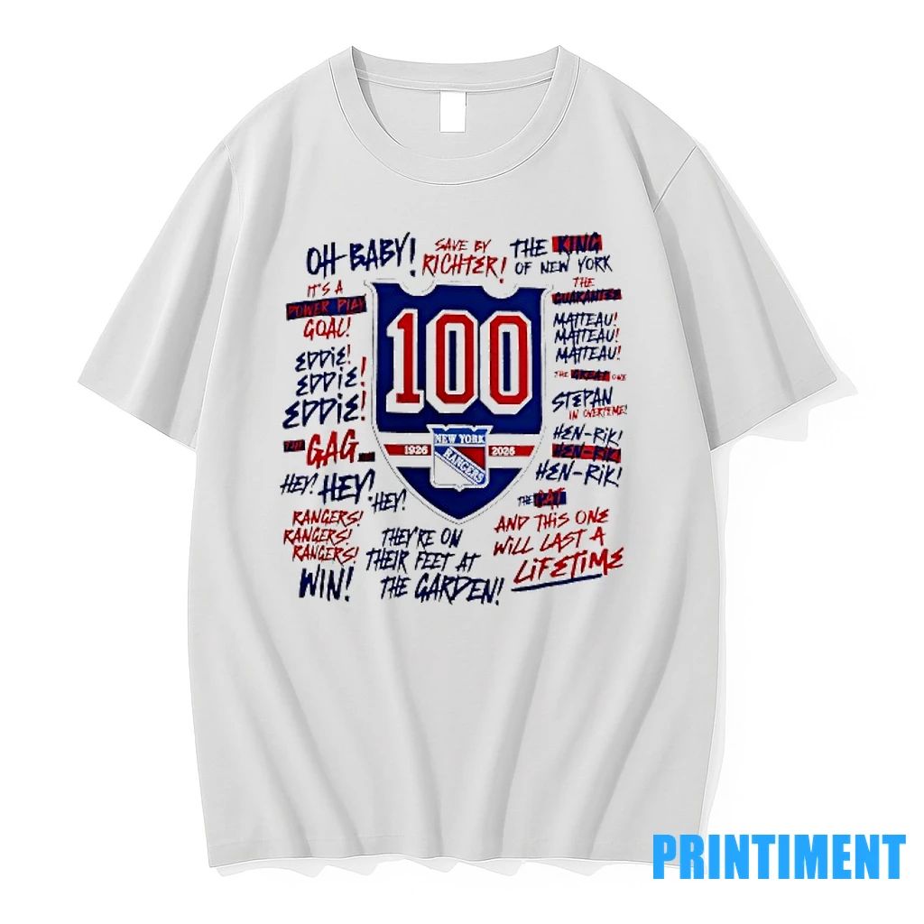 Celebration 100th Anniversary Of The New York Rangers Ice Hockey Team Tshirts Sweater