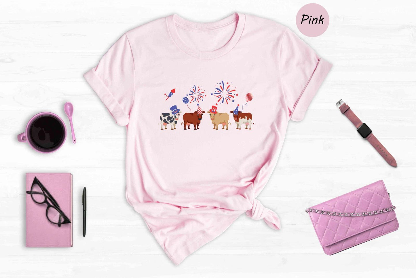 Cute Cows Shirt, 4th Of July Cows Shirt, Cows Shirt, American Flag Shirt