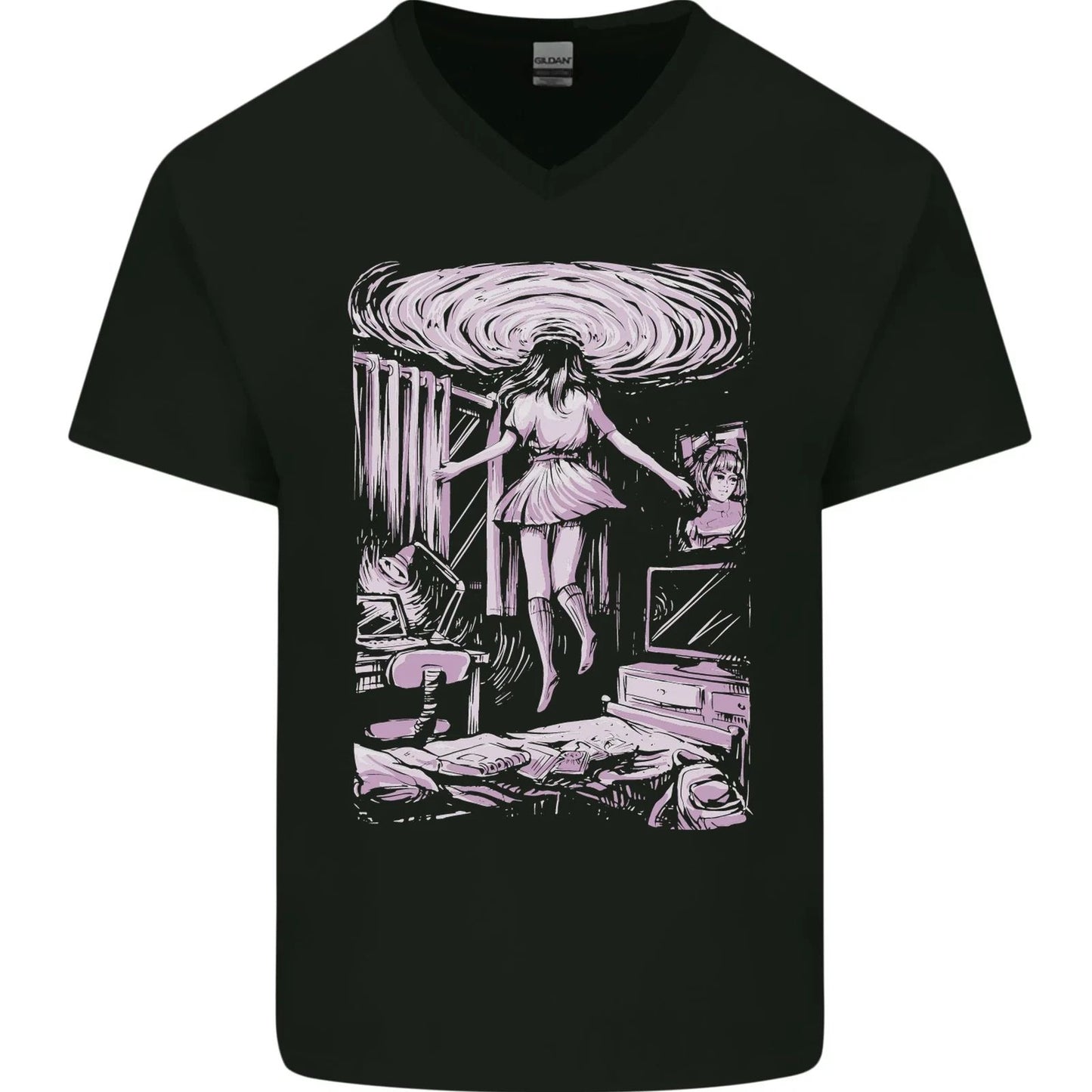 Multiverse 3rd Dimension SCI-FI Universe Mens V-Neck Cotton T-Shirt