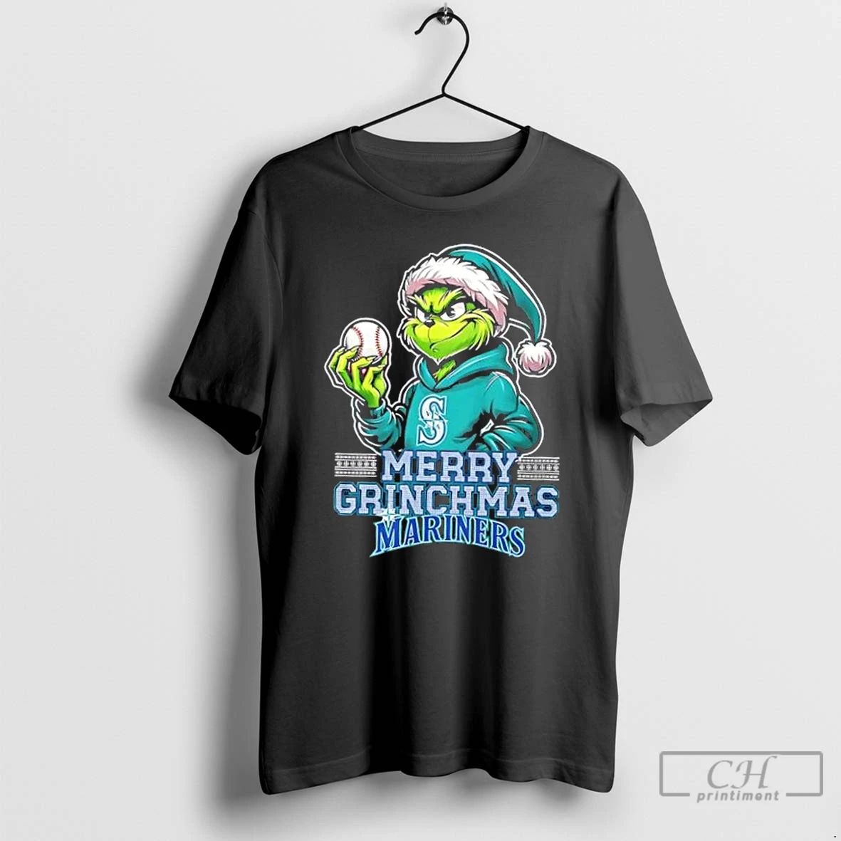 Classic Seattle Mariners Baseball Merry Grinchmas Christmas T Shirts