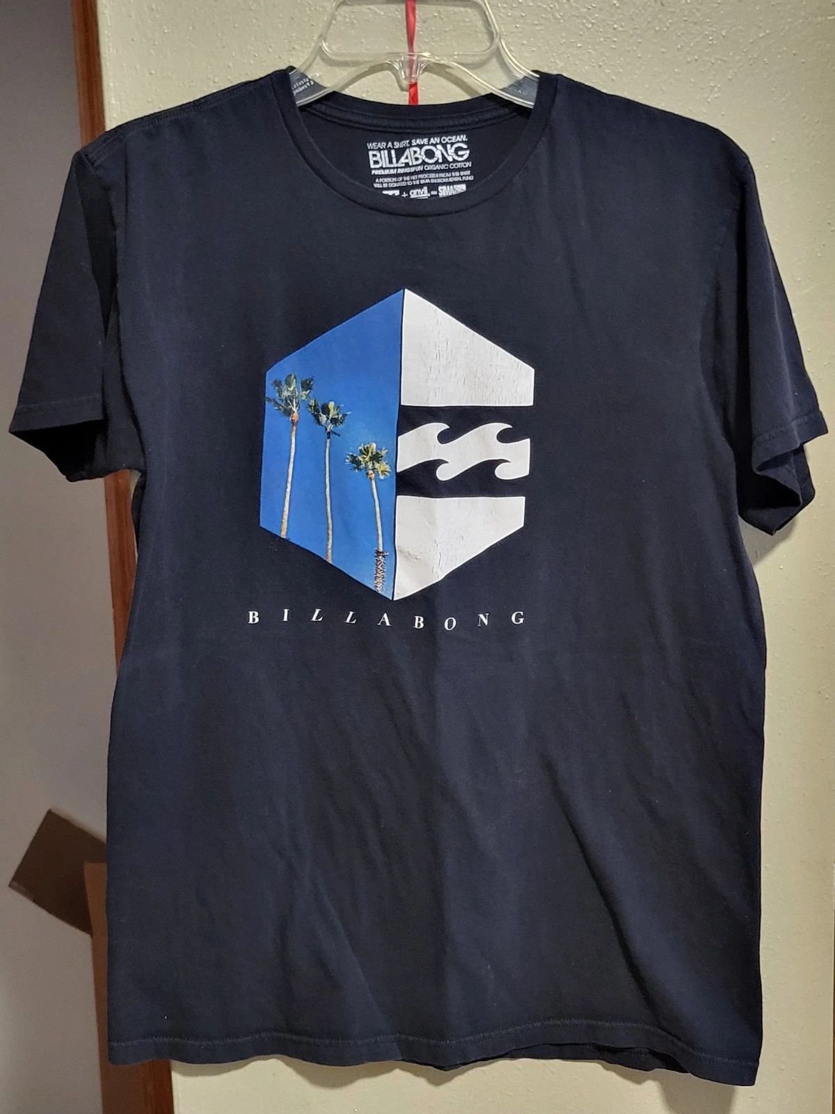 Billabong Men's Short Sleeve Navy Blue Size M T-Shirt Graphic