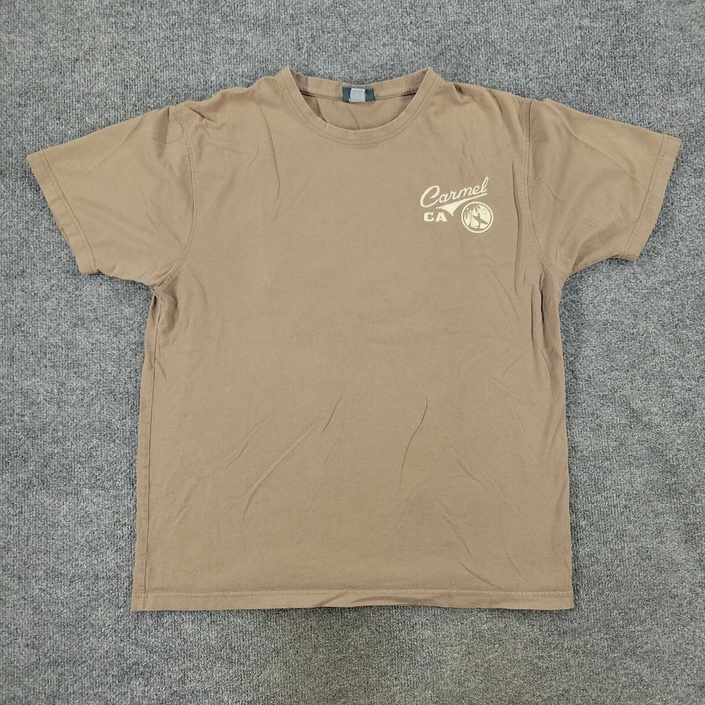 Carmel Shirt Men's Large Brown California Beach Life Good For Soul Short Sleeve