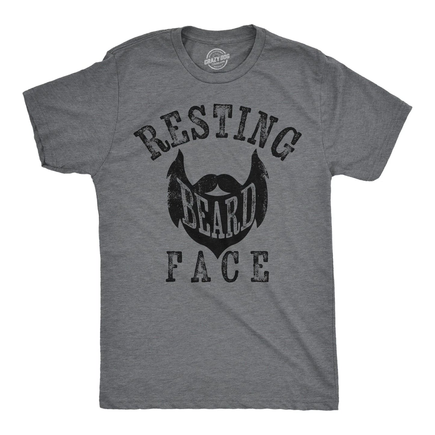 Mens Funny T Shirts Resting Beard Face Sarcastic Facial Hair Novelty Tee for Men