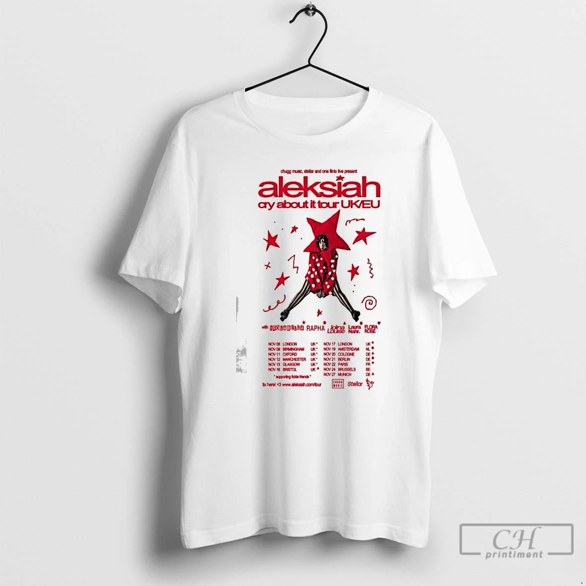 Classic Aleksiah Cry About It Uk Eu Tour 2025 T Shirts Hoodie Longsleeve