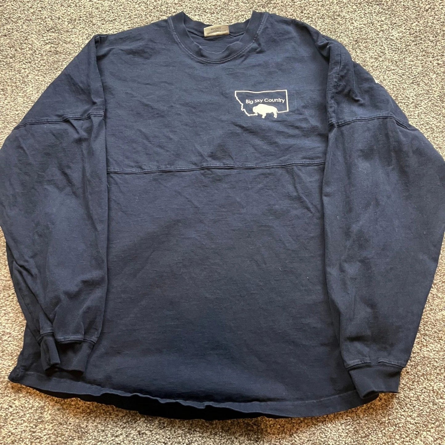 Spirit Jersey Montana Long Sleeve Shirt Mens XL Graphic Cotton Casual Travel