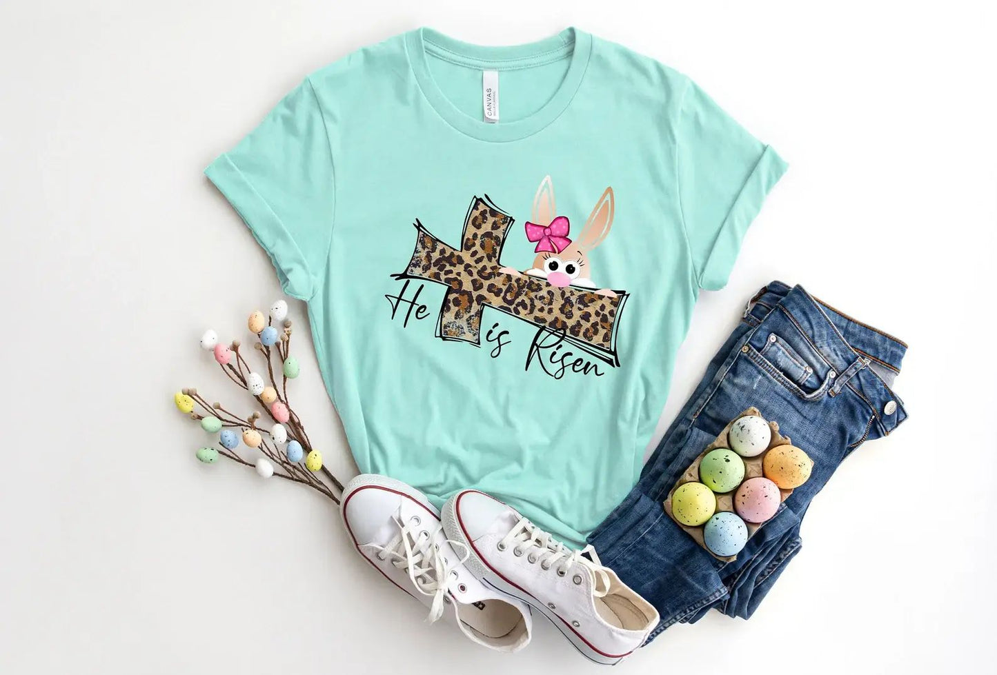 He Is Risen Jesus Cross T-Shirt