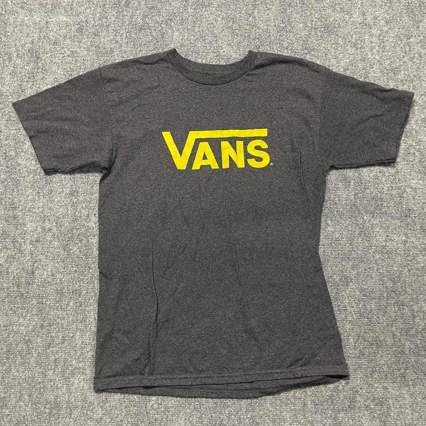 Vans T-Shirt Mens Medium Heather Gray Cotton Classic Logo Graphic Everyday Wear