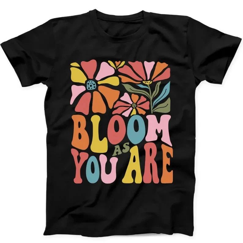 Bloom As You Are Mental Health Boho T-Shirt Unisex