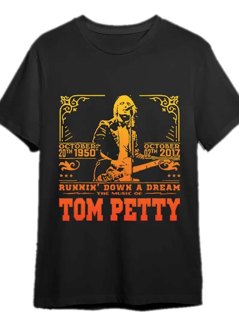 Men's Cotton T-Shirt | Vintage Tom Petty & The Heartbreakers Graphic | Multi-Sea