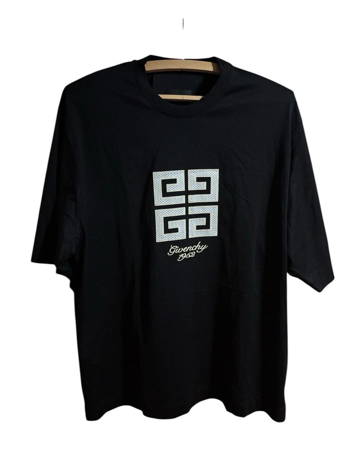 Givenchy 4 G Motif Cotton Tshirt Big Logo Oversize Fit Black Tee