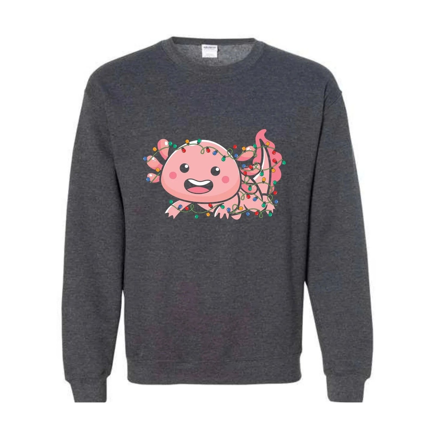 Cute Axolotl Christmas Lights Sweatshirt, Axolotl Lover Sweater, Santa Axolotl S