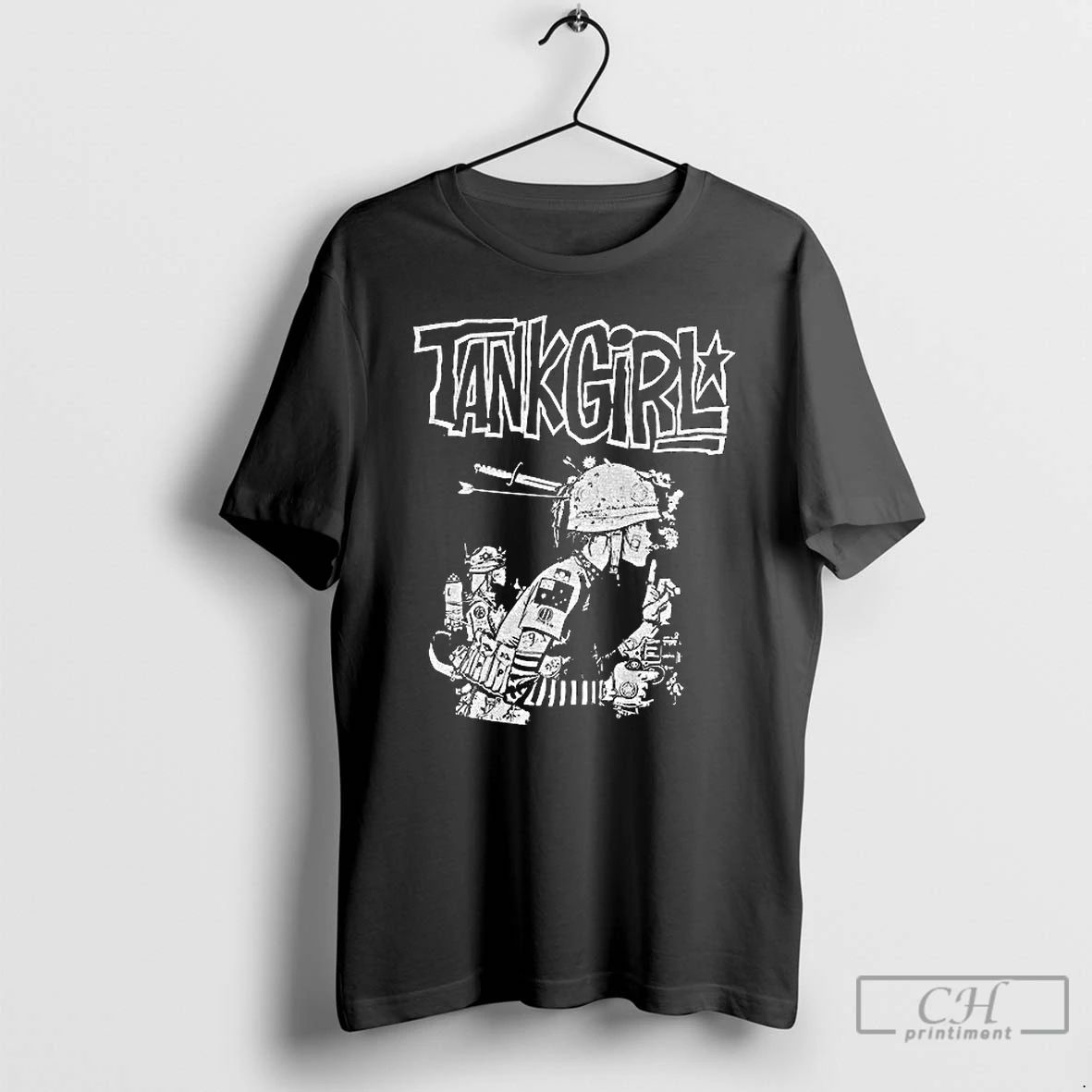 Classic Gorillaz Tank Girl Music Black And White Graphic T Shirts