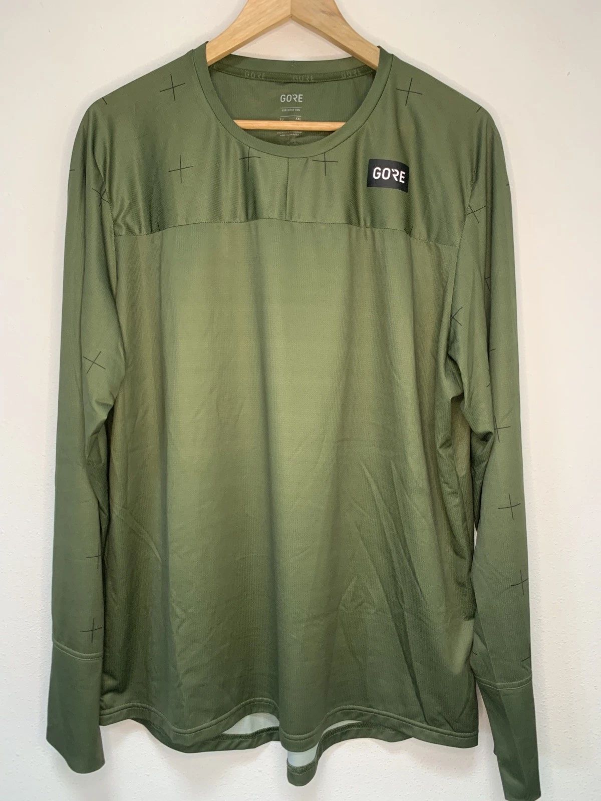 Gore Bike Wear T-Shirt Men XL Long Sleeve Round Neck Thin Stretch bicycle
