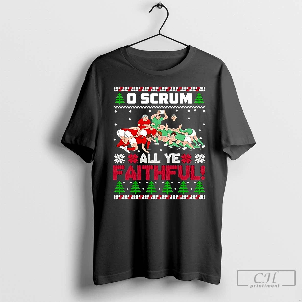 Premium Faithfull Rugby O Scrum All Ye Christmas T Shirts