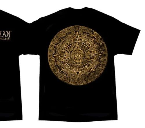 Aztlan T Tee Shirt Lowrider Prophecy Aztec Calendar DGA