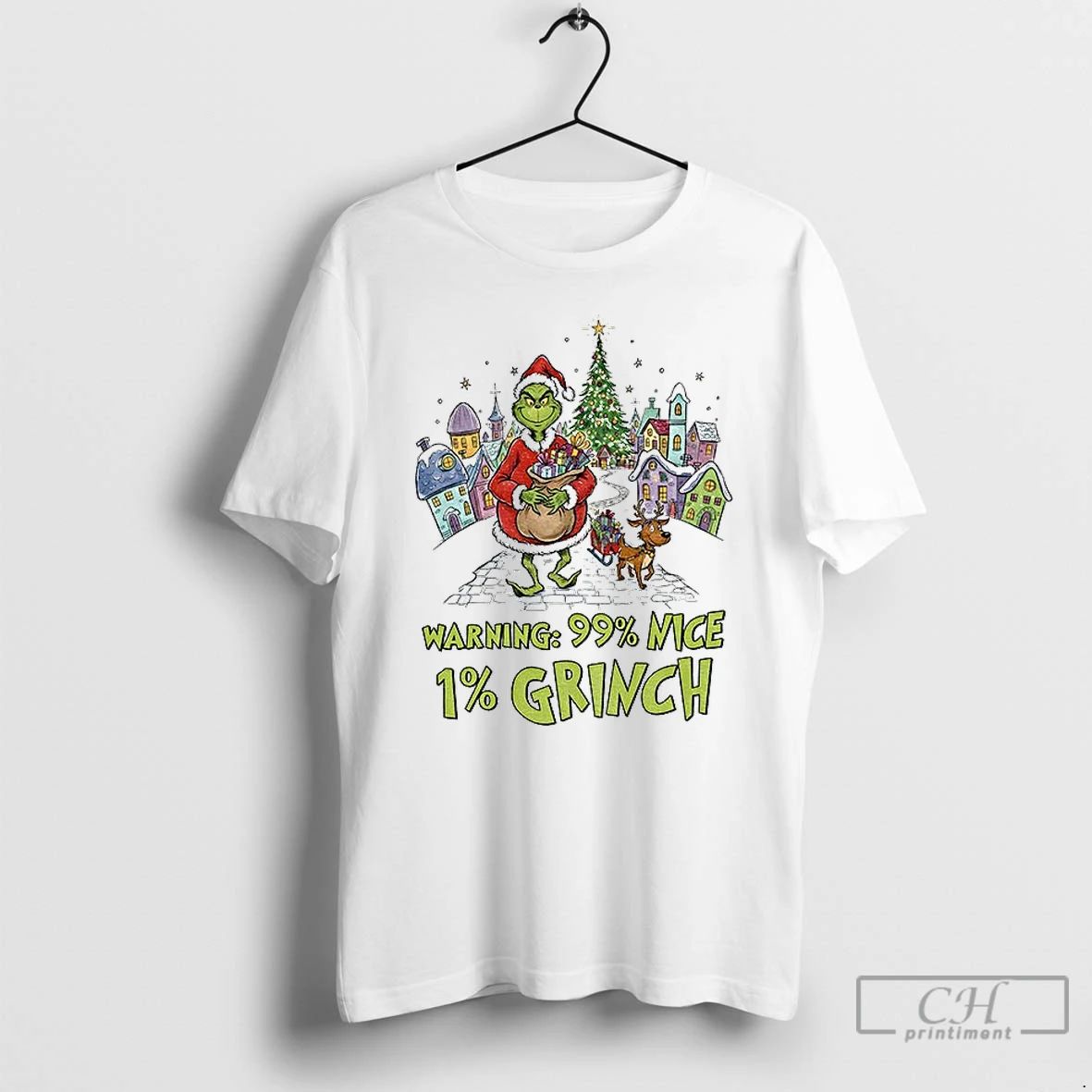 Classic Grinch And Max Warning 99 Nice 1 Grinch Merry Christmas T Shirts