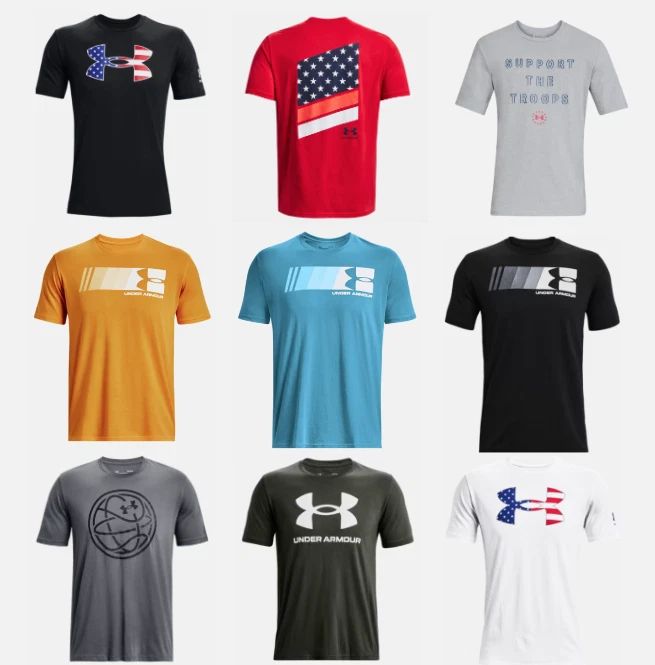 Under Armour T Shirt Mens UA Short Sleeve Cotton Graphic Tee Sizes Small to 4XL