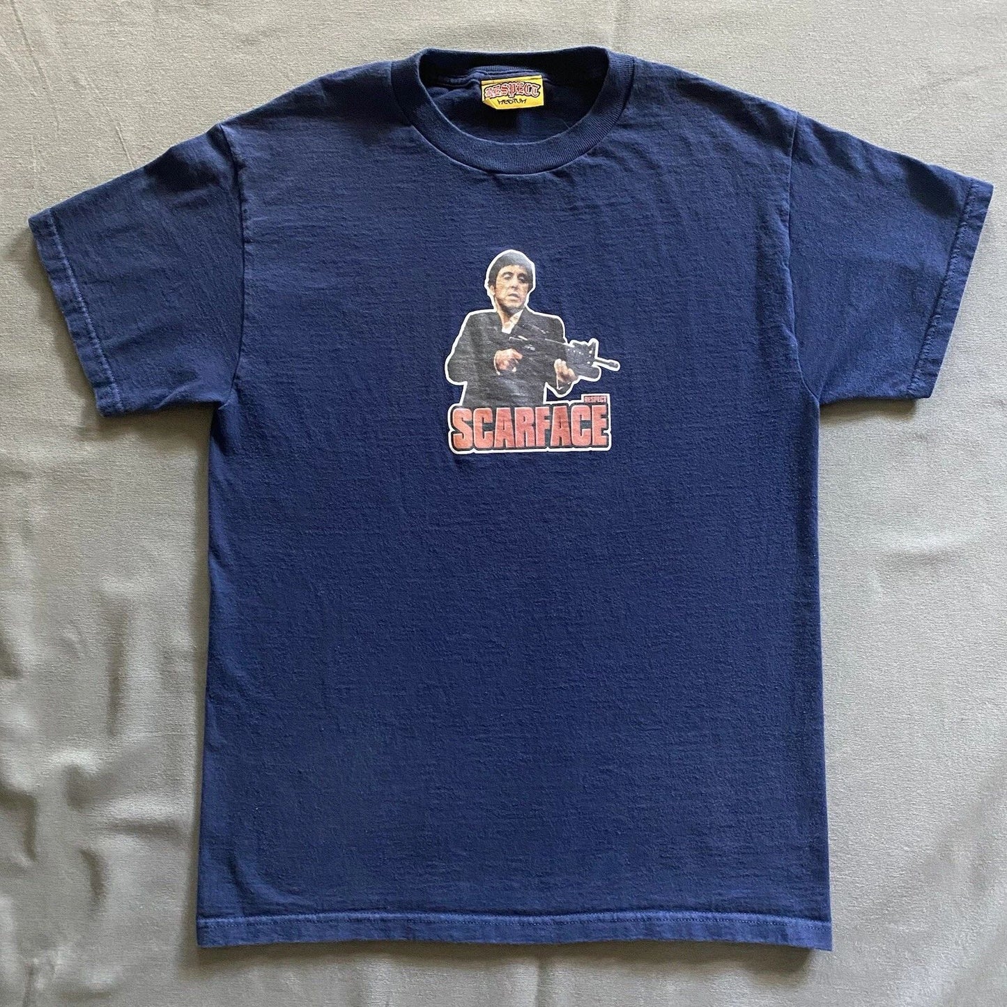 VTG 2000s Respect Skateboards Scarface T Shirt Mens Medium Blue Skate Street Y2k