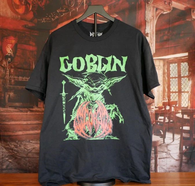 Heavy Metal Goblin Graphic Tee - Unisex Dark Fantasy Apparel