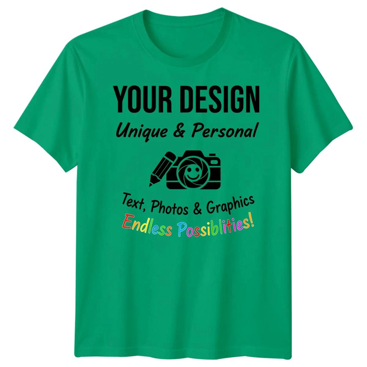 Custom T-Shirt for Men, Women & Kids - Add Your Text or Photo - Durable Print