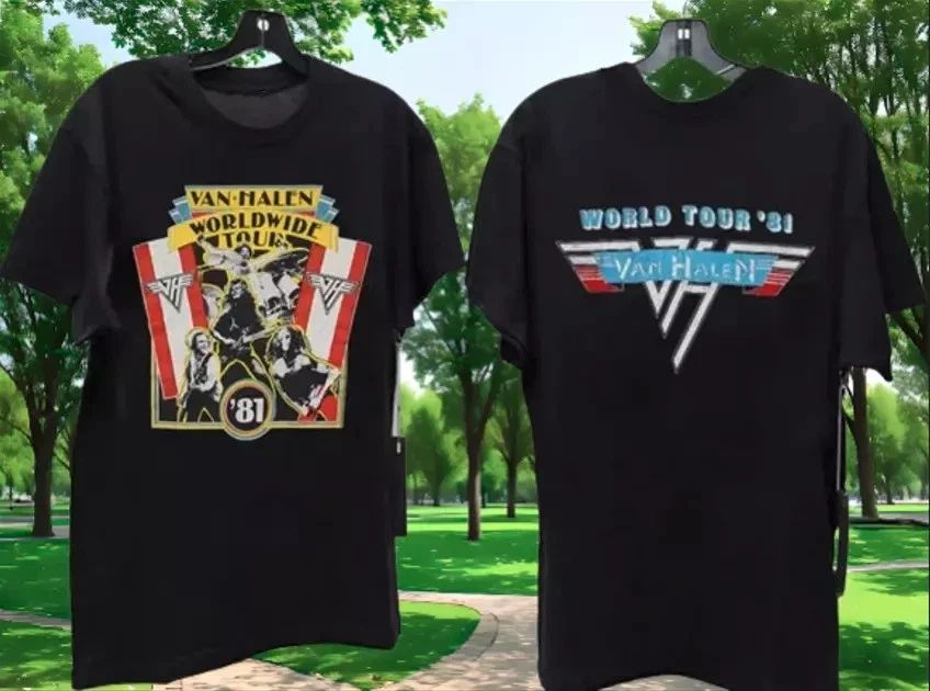 Van Halen Vintage Tour T-Shirt 1981 World 1984 Concert Band Tee