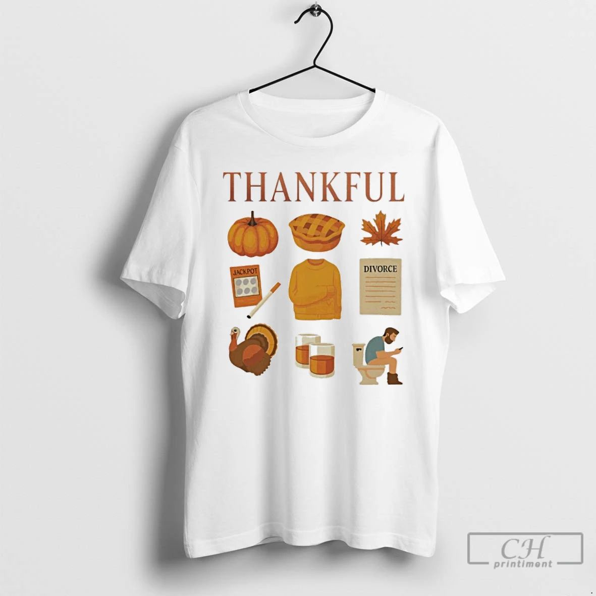 Premium Thankful Thanksgiving Doodles T Shirts