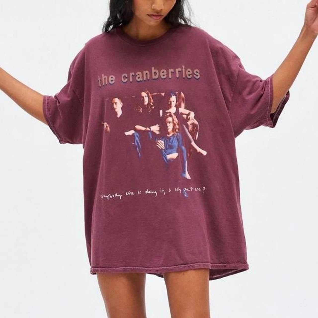 The Cranberries rock band tour short sleeve maroon color Shirt VK10536