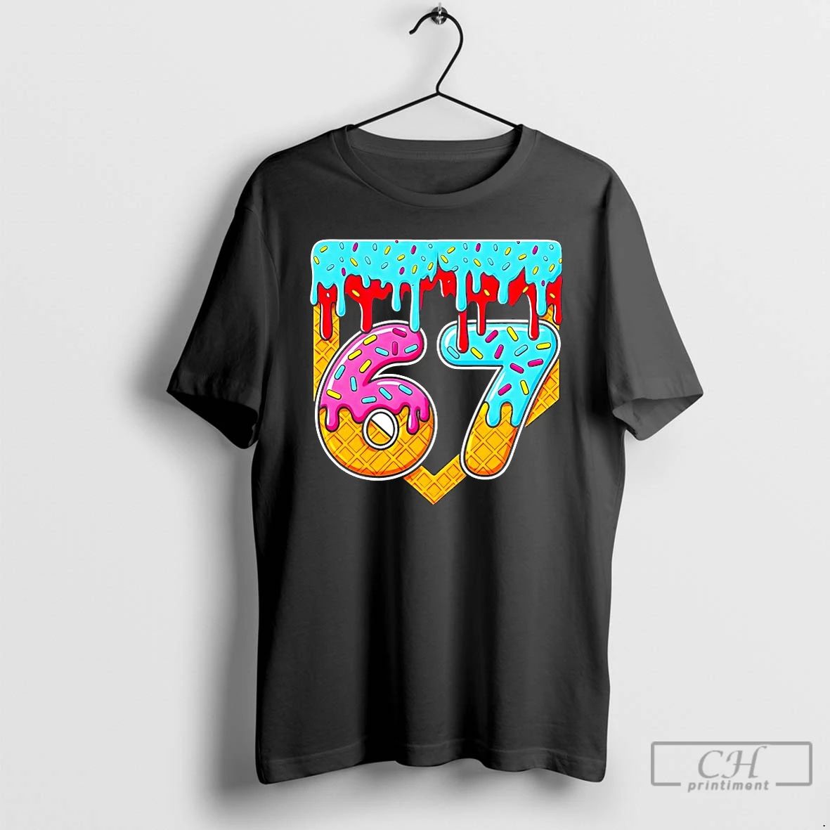Premium 67 Ice Cream Drip Home Plate Baseball T Shirts