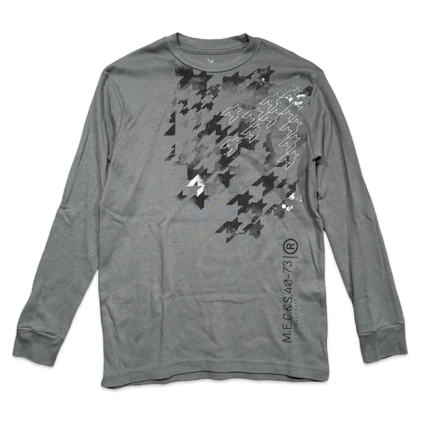 Marc Ecko Long Sleeve Houndstooth Graphic Shirt