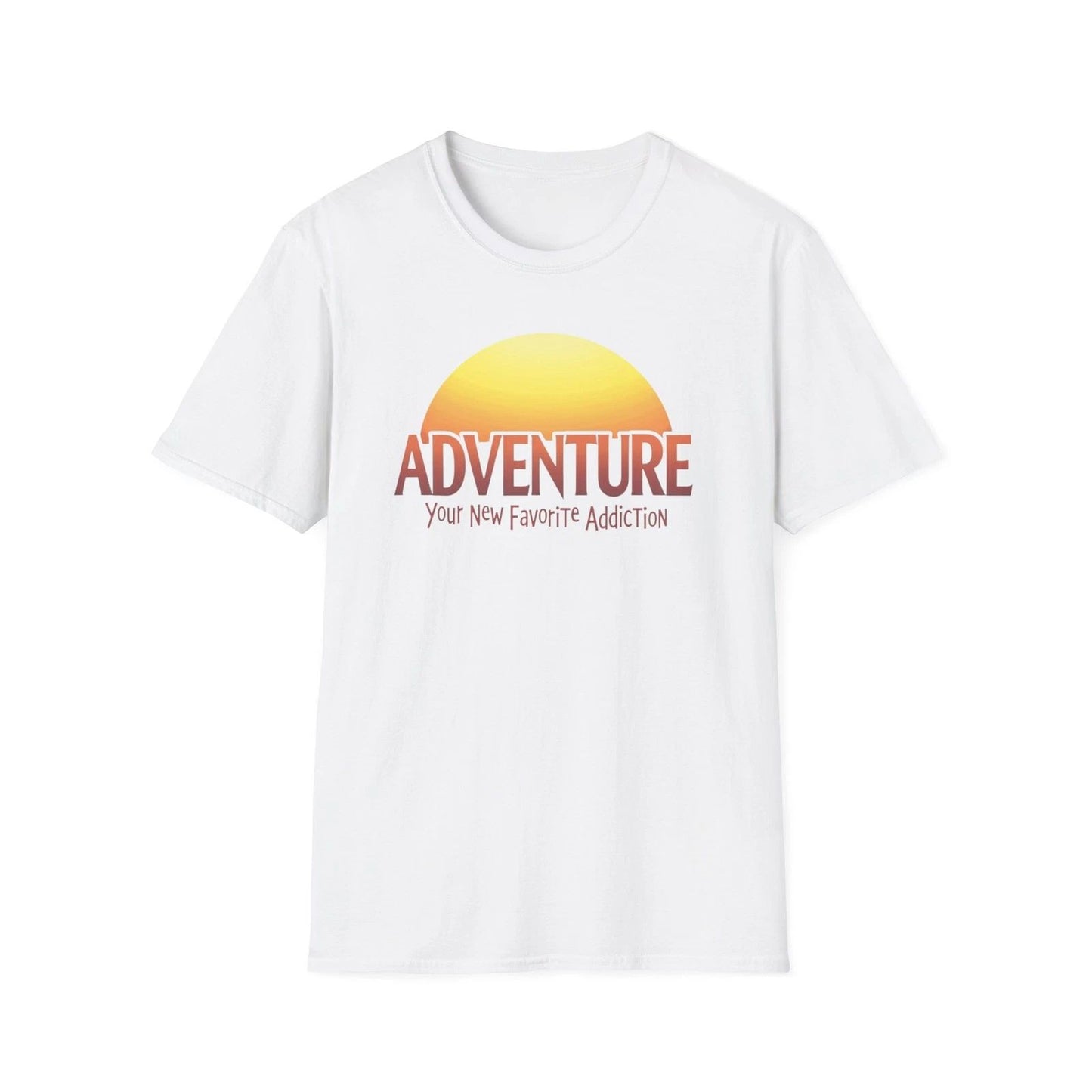 Adventure Your New Favorite Addiction Retro Horizon Typography T-Shirt